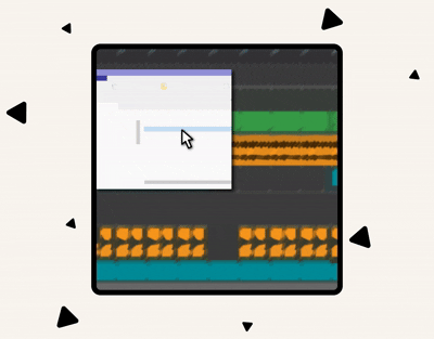 Horror loops and drum samples being dragged into a DAW track for music production